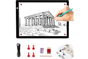 Elice A4 Ultra-Thin Portable Led Light Box, Led Light Pad with 4 Magnets, Light Copy Board Tracing Pad for Diamond Painting Drawing Sketching Animation by USB Powered