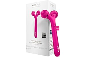 GESKE | Rouleau facial sonique SmartAppGuided™ | 4 in 1 | Derma Roller | Appareil pour le visage | Rouleau facial professionnel | Raffermit et redessine la peau du visage