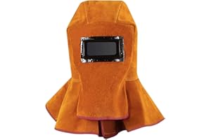 T TOVIA Leather Welding Protective Gear - Hoods with Auto Darkening Lenses & Drapes, Sleeves, Gloves, Spats for Heat & Flame Resistant Welding Protection