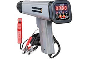 KZYEE KT60 Lampe Stroboscopique Allumage 12V Pistolet D'allumage Inductive 2/4 Temps Engine Timing Light avec Ecran LCD Pistolet Flash Portable Lampe Stroboscope pour Voiture, Moto, Marine