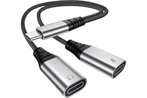 TKIMAT USB C Splitter 1 zu 2, USBC Verteiler Doppelstecker, USB C Kopfhörer Adapter und Laden für iPhone 16 15 Plus Pro Max, iPad Pro Air Mini, Samsung S25 S24 S23 S22 S21 S20 Ultra, Google, Laptop usw