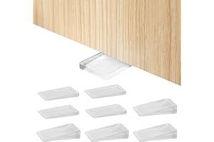 AMUSINGTAO 8 Pcs Plastic Clear Table Shims, Furniture Levellers, Furniture Leveling Wedge, Level Wedge Shims for Home Furniture, Levelers for Wobbly Uneven Floors Fixing Door Stops, 2 Height Available (5mm,10mm)