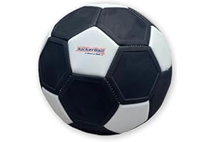 BRANDUNIT Original Glow In The Dark KickerBall von Swerve Ball, Leuchtet im Dunkeln, Verstärkte Nähte, Fußball für extreme Kurven, Trickball mit Drall,Spielball Größe 4,Schwarz