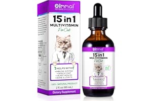 APCKFLEE 60ML 15 in 1 Multivitamin für Cat, Vitaminpräparat für Cat, Reich an Vitaminen, Nahrungsergänzungen Vitamine Unterstützung für Gelenke, Immunsystem, Haut (60ml)
