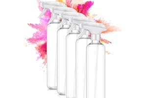 ImnBest Spruzzino Nebulizzatore, 5 Pezzi PET Plastica 500 ml Grilletto Spruzzatore,Trasparente Spray Bottles Spruzzini vuoti Plastica Spray Bottle per Acqua, Giardino, Pulito Cucina