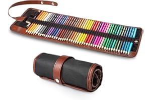 Yordawn Colouring Pencils for Adults Children School, 48 Coloured Pencils Set Artist Art Kit with Roll up Pouch for Kids Adults