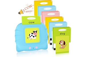 AVESA Talking Flash Cards with British English, 224 Words Flashcards Learning Reading Machine, Early Educational Toys Interactive Gift for 2 3 4 5 6 Years Old Baby Boys Girls - Blue