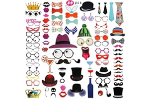 Sgizoku 89Stück Fotobox Requisiten Party Deko für Karneval,Geburtstag,Hochzeit, Weihnachtsparty als Photo Booth Props,Fotobox Accessoires,Foto Booth Requisiten,Photo Booth Props