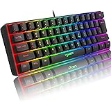 60% Wired RGB Gaming Keyboard, 61 Keys Portable Mini Compact Keyboard with 11 Chroma RGB Backlit, ABS Floating Keycap, Full A
