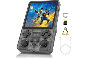LIDOUYA POWKDDY RGB20SX Console Portatile, OS Linux con schermo IPS da 4.0 pollici, supporta l'uscita HDTV, Retro Console, con oltre 15000 giochi classici, scheda TF da 64G, Trasparente Nero