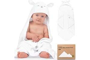 KeaBabies Baby Hooded Towel - Bamboo Baby Towel Organic Bamboo Towel - Infant Towels - Large Bamboo Hooded Towel - Baby Bath Towels with Hood for Girls, Babies, Newborn Boys, Toddler (Lamb)
