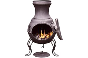 Gardeco Billie Cast Iron Chimney, Bronze, 38 x 38 x 70 cm