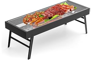Portable Charcoal Barbecue Grill,UYOTBKEUB Large Stainless Steel Compact Grill for Travel, Outdoor Cooking and BBQ, Camping Grill Picnic Patio Backyard