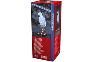 ‎KONSTSMIDE Konstsmide LED Acryl Papagei, 48 kalt weiße Dioden, 24 Außentrafo, weißes Kabel - 6276-203