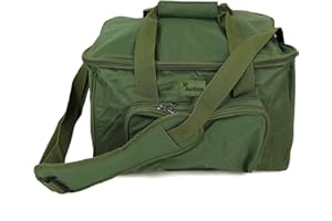 Actiaspet Carp & Coarse Fishing Tackle Bag Green Carryall with Padded Shoulder Strap, External Pocket & Rubber Feet, 40cm x 30cm x 26cm