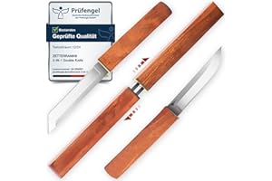 Zetterrank 2-in-1 Doppelmesser, Jagdmesser mit Holzgriff, japanisches Messer.