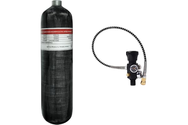 TUXING 3L 4500psi kolfiberlufttank (tom flaska) och paintballpåfyllningsstation med ventilregulatormätare för PCP-spel