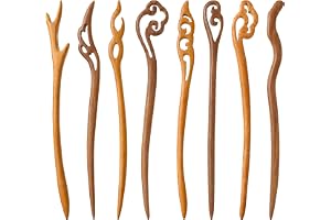 8 stycken retro hårtång, trähårnålar, trähårstavar, vintage trähårsticka, kinesisk hårpin, persikoträ, hårklämmor, hårknutar