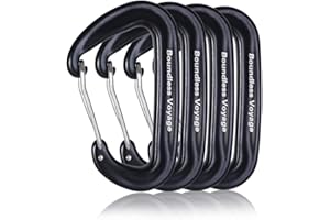 iBasingo Carabiners 12KN Heavy Duty D-Type Clip Strong and Lightweight Nonlocking Aluminum Carabiner Wiregate Quickdraw Clips Backpack Buckle Hook Camping Hammock Hiking Fishing Tool BV1026