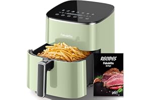 FABULETTA 5.7L Air Fryer, 11 One-Touch Functions, 230℃ Fast Cooking, 1950W, 95% Less Oil, Roast, Bake, Crisps, Broil and Air Fry for Easy Meals, SHAKE Reminder, Dishwasher Safe, Fits for 4-6 People