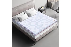 Maxzzz Topper Viscoelástico 150x190x7.5cm, Sobrecolchon con Diseño de Ventilación Mejorado, Zona Única de Alivio de Presión para un Mejor Sueño, Material Hipoalergénico, con Funda Extraíble.