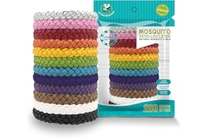 WEALROTN Mosquito Repellent Bracelet 12 PCS, Insect Repellent Bracelet for Adults & Kids, Adjustable Leather Natural Mosquito Bands Anti Mosquito Bracelet for Outdoor Indoor