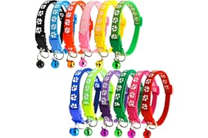 PATITAS SHOP 12 Pcs De Collar Gato, Collar De Gato, Collares para Gatos, Collar Gatos, Collar para Gatos, Collar Gato Bebe, Collar para Gato, Cat Collar, Collar Gato Antiahogo, Gatos Accesorio (Pack12)