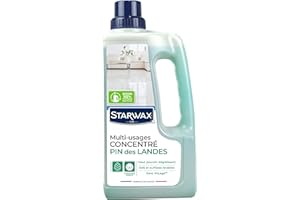 STARWAX - Nettoyant Fraîcheur Pin des Landes - Nettoie et Dégraisse les Sols et Surfaces Lavables - A Base d'Huiles Essentielles de Pin - Sans Rinçage* - Fabriqué en France - 1L - 200m² - Lot de 2