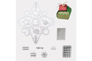 Dancepandas Troqueles de Metal Dies Corte Caja de Regalo de Caramelo Plantillas Troqueladora Cutting Dies Navidad álbumes de Recortes, Tarjetas de Papel, Plantilla de Perforación