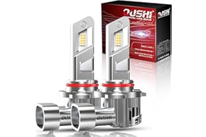 OUSHI Lampadine HB3 LED, Aggiornato 600% 6500K Bianco Xenon 1:1 Mini Lampadine HB3 LED con Ventola 20000LM Lampadina 9005 Plug And Play (2 Pezzi)