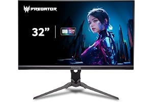 Predator XB323QKV4 spelskärm (31,5 tum) – 4K UHD, Agile Splendor IPS Panel, HDMI, DisplayPort, Audio, Pivot [Energiklass