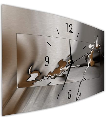 BM Funk-Quarz Wanduhr – Lautlos, Modernes Dünen-Design, 44x22 Cm