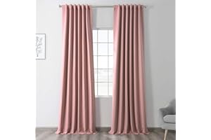 HPD Half Price Drapes Room Darkening Curtains 120 Inches Long for Bedroom & Living Room (1 Panel), 50 X 120, Fresco Blush