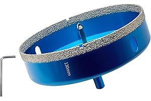 Teronbeta Scie Cloche Diamantée 130mm avec Foret Guidage de Centrage, Professionnelle Foret Diamanté Brasé pour Carrelage, Porcelaine, Verre, Marbre et Céramique