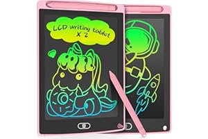 LEYAOYAO 2 Pack LCD Writing Tablet 8.5inch - Colorful Screen Doodle Pad Drawing Board Learning Educational Toy - Gift for Kids 3-6 Years Old Girl Boy (Pink)