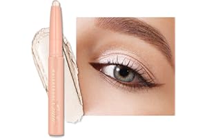 Oulac Twist-Up Shimmer Eyeshadow Stick – Waterproof Creamy Blendable Texture, Vegan & Cruelty-Free Eye Makeup, 1.25g, 01Vanilla