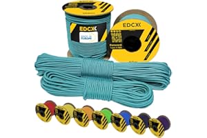 EdcX 3 mm Nylon Paracord 425 (15, 30, 50 and 100m) – 3 mm Type II, 100% Nylon Rope, 3 Strand Rope, 3 mm Nylon Rope in Many Colors (Ice Mint, 50 m)