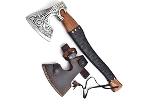 Crafttal Wikinger axt mit scheideWikingeraxt Klinge aus Kohlenstoffstahl mit Eschenholzgriff Jagd Camping Outdoor Axt Beil