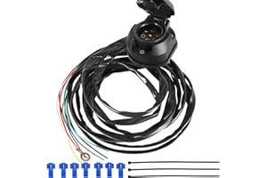 ETUKER 7 Pin Pre-Wired Socket with 1.9M Cable,Towbar Socket Towing Hitch Wiring Harness (7PS)