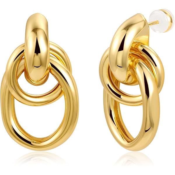 Orecchini Punto Luce Argento 925 Orecchini A Bottone In Argento Sterling 925 - Collezione Astronomia - Design A Spirale - Placcati Oro Orecchini Lobo Argento 925