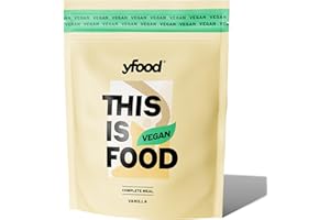 ‎YFOOD yfood Trinkmahlzeit Vegan Vanilla – 12 Mahlzeiten à 400 kcal in Pulverform – 26 g Protein, Vitamine & Mineralstoffe - Geschmack: Vanille (vegan)