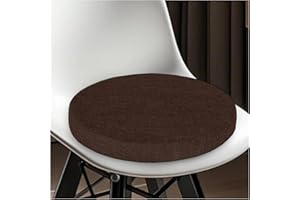 ELYSYSRL Cuscini Rotondi per Sedie Cucina 30/35/40/45/50cm Cuscini per Sedie Antiscivolo per Sedie da Pranzo,Esterno, Giardino, Cucina, Ufficio, Soggiorno(caffè,35x35x3cm Thick)