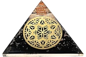 AMAZING GEMSTONE Piramide di shungite e orgonite per campi elettromagnetici e energia negativa | Piramide di organite in cristallo naturale (stella di David)