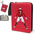 XTAIQD Trading Card Album for Football, Card Binder Folder 4 Pocket 50 Pages 400 Cards Capacity, Trading Card albums,waterproof PU Leather Card Binder,It is the Gift for Boys Girls