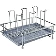 LEVON Stainless Steel Glass CountertopTiered Shelf Stand For 6 And 9 Glass/Glass Holder For Kitchen/Dining Table Glass Stand (6 Rack)