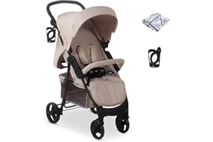 My Babiie MB30 Pushchair – from Birth to 4 Years (22kg), Easy Compact Fold, Large Shopping Basket, Adjustable Handle, Stroller Includes Cup Holder, Rain Cover – Oatmeal