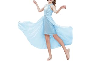 GRACE KARIN Niñas Vestido de Fiesta con Lentejuelas Cuello Halter Línea A Decorado con Capa de Gasa