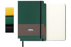 ‎TUNJILOOL TUNJILOOL 2er Pack A6 Dotted Notizbuch - Leder, 192 Seiten, 80GSM, Gummiband & Innentasche