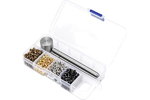 Yosoo Health Gear 2mm Grommets Kit, EYLESS Punch Kit Plated Copper Metal Grommets Eyelets Shoelaces Leather Belts Eye Buckles