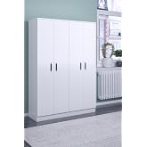 ABETE-4 KAPILI GARDIROP-&Ccedil;EKMECESİZ/BEYAZ